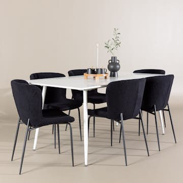 Spisegruppe Venture Home Silar 180 med 6 stk Modesto Stoler