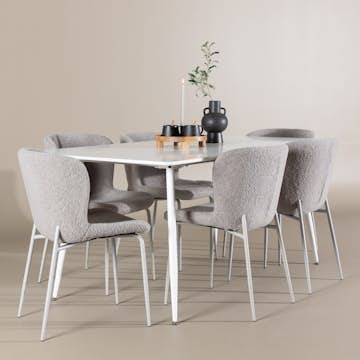 Spisegruppe Venture Home Silar 180 med 6 stk Modesto Stoler