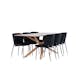 Spisegruppe Venture Home Piazza 180 med 6 stk Modesto Stoler Teddy