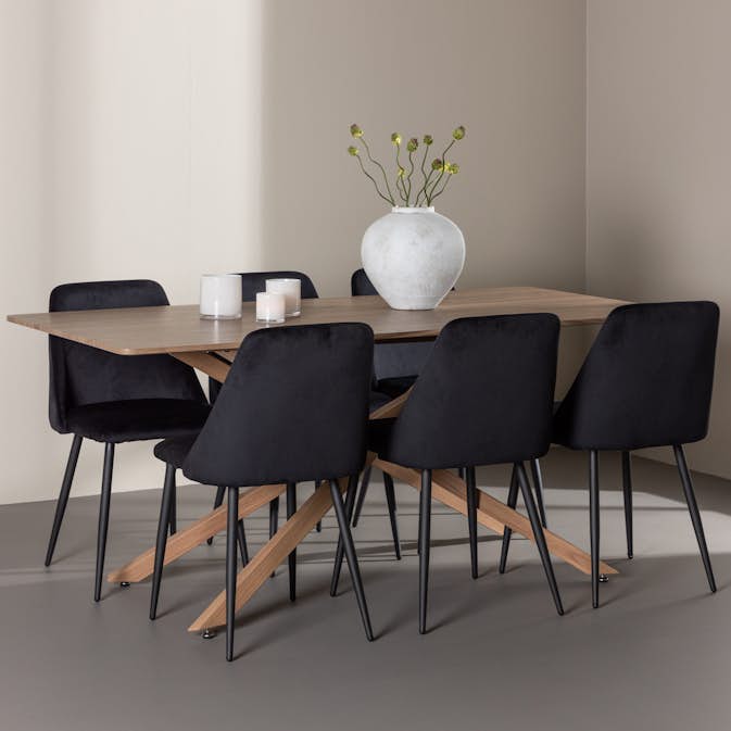 Spisegruppe Venture Home Piazza 180 med 6 stk Night Stoler
