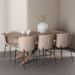 Spisegruppe Venture Home Piazza 180 med 6 stk Modesto Stoler Boucle