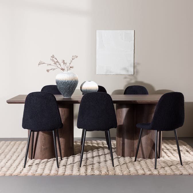 Spisegruppe Venture Home Olivia 210 med 6 stk Polar Stoler Teddy