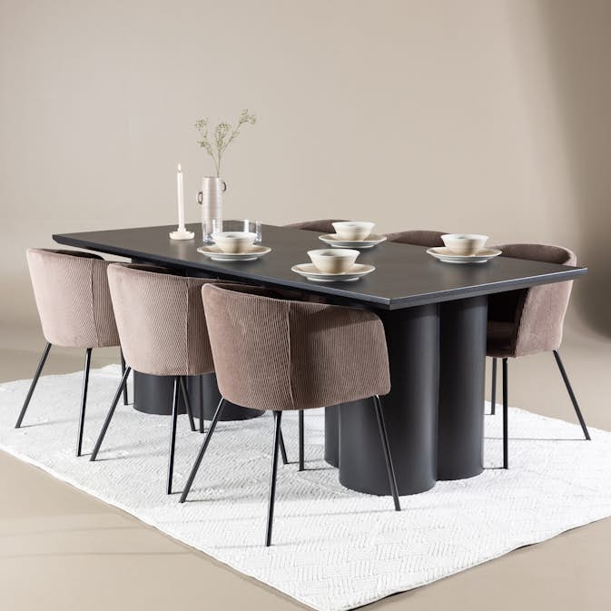 Spisegruppe Venture Home Olivia 210 med 6 stk Berit Stoler