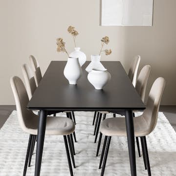 Spisegruppe Venture Home Ellis 230 med 6 stk Polar Stoler Fløyel