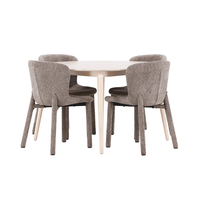 Spisegruppe Venture Home Flora Ø120 cm med 4st Astoria Spisestoler