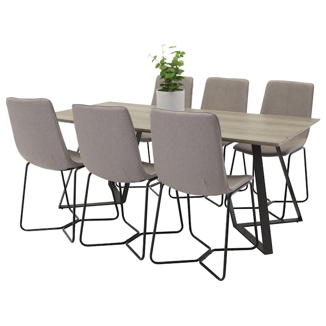 Spisegruppe Venture Home Madde med 6 Xtra Stoler