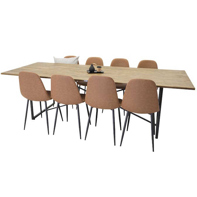 Spisegruppe Venture Home Peo med 8 Pobbie Stoler