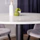 Spisegruppe Venture Home Roxanna HHvitBord med 4 Valentina Stoler Fløyel