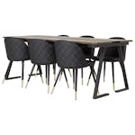 Spisegruppe Venture Home Jane med 6 Valentina Stoler Mörk Teak