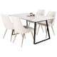 Spisegruppe Venture Home Estelle 140 med 4 Vera Stoler Fløyel/Messing