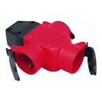 Forgrener Malmbergs 3-Veis IP44 med Jord og Lokk Rød