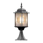 Portlykt Gnosjö Konstsmide Milano E27 Sort/Sølv med Stolpe