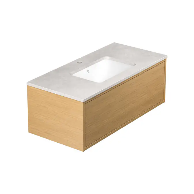 Tvättställskåp Gustavsberg Ducentic 100 cm med Stenbänkskiva och Underlimmat Tvättställ