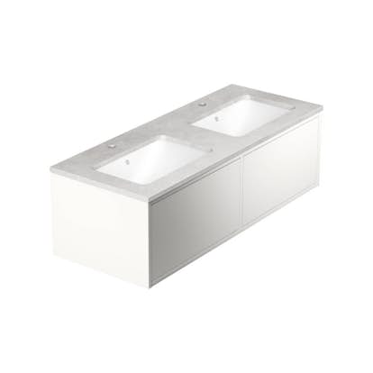 Tvättställskåp Gustavsberg Ducentic 120 cm med Stenbänkskiva och Underlimmade Tvättställ