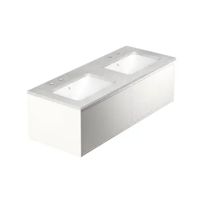 Tvättställskåp Gustavsberg Ducentic 120 cm med Stenbänkskiva och Underlimmade Tvättställ