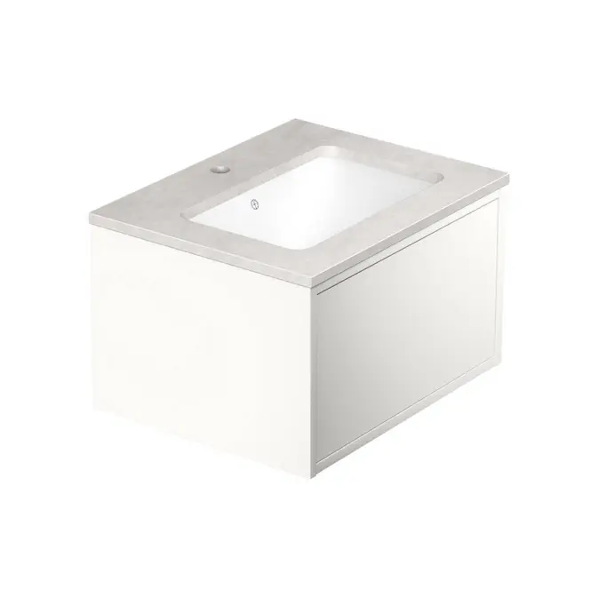 Tvättställskåp Gustavsberg Ducentic 60 cm med Stenbänkskiva och Underlimmat Tvättställ