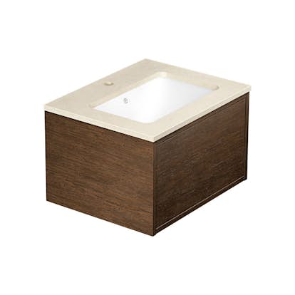 Tvättställskåp Gustavsberg Ducentic 60 cm med Stenbänkskiva och Underlimmat Tvättställ