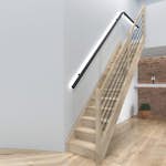 Plassbesparende Trapp Dolle Helsinki Eik Rett med Rekkverk Svart Alu/Tre og Stusstrinn