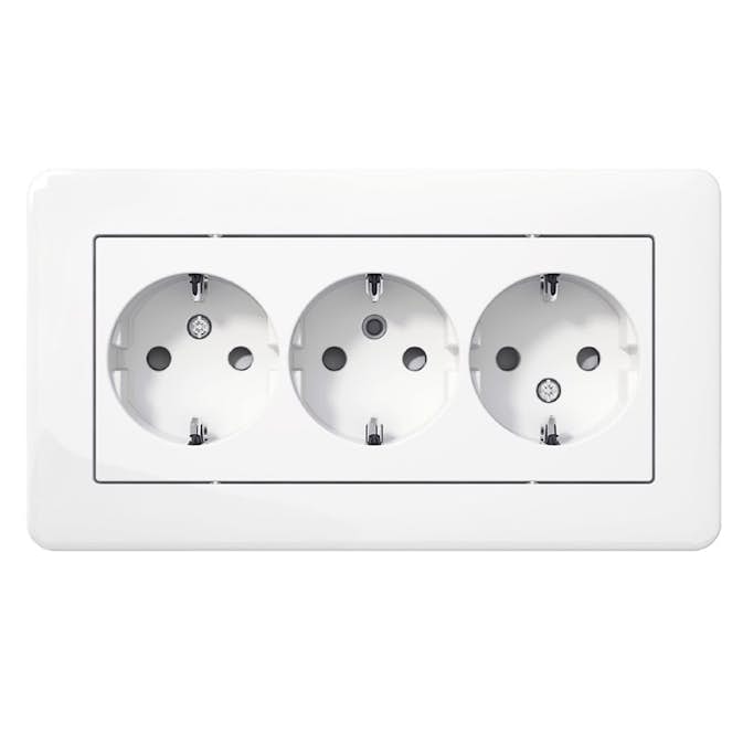 Stikkontakt Schneider Electric Exxact Primo 3-Veis