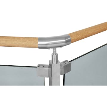 Hjørnestolpe Jabo for Glassrekkverk Bertil 45° Rustfritt