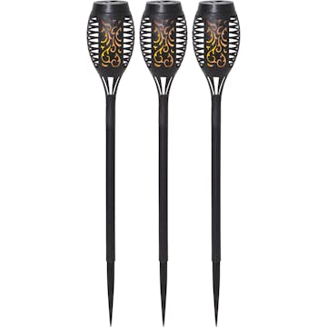 Solcelle Fakkel Star Trading Flame Mini Torch Kampanje 3-pk Skumring