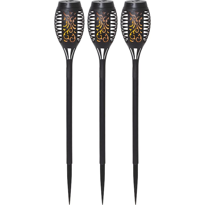 Solcelle Fakkel Star Trading Flame Mini Torch Kampanje 3-pk Skumring