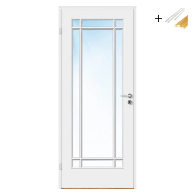 Innerdør Bygg1 Anna FW Kompakt New York Hvit Klarglass med Karmsett