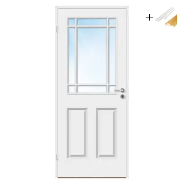 Innerdør Bygg1 Anna HW Kompakt New York Hvit Klarglass med Karmsett