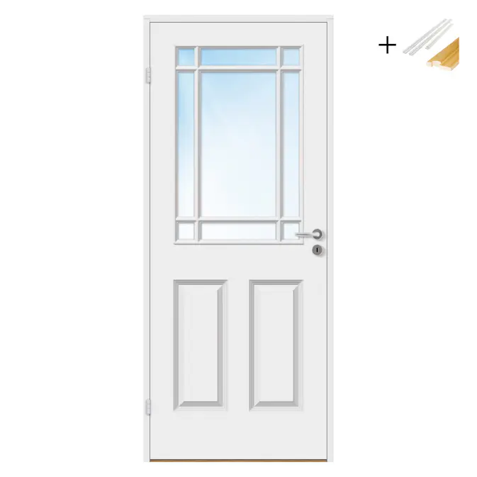 Innerdør Bygg1 Anna HW New York Hvit Klarglass med Karmsett