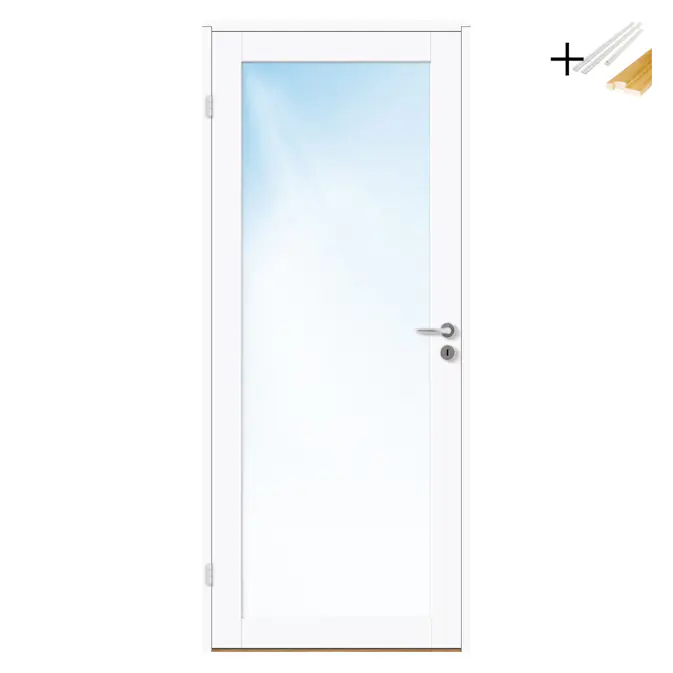 Innerdør Bygg1 Base 1 Klarglass med Karmsett