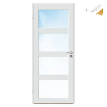 Innerdør Bygg1 Base 4 Klarglass med Karmsett