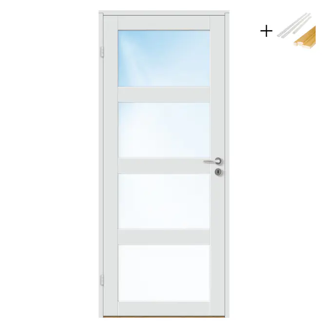 Innerdør Bygg1 Base 4 Klarglass med Karmsett