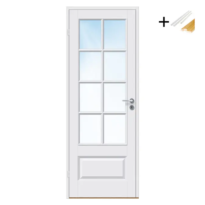 Innerdør Bygg1 Ida FW Hvit Klarglass med Karmsett