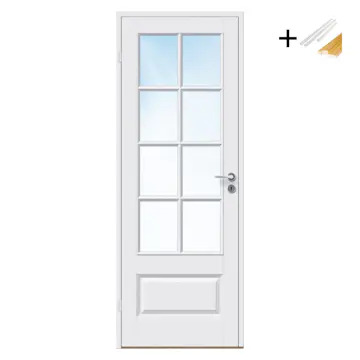 Innerdør Bygg1 Ida FW Hvit Klarglass med Karmsett