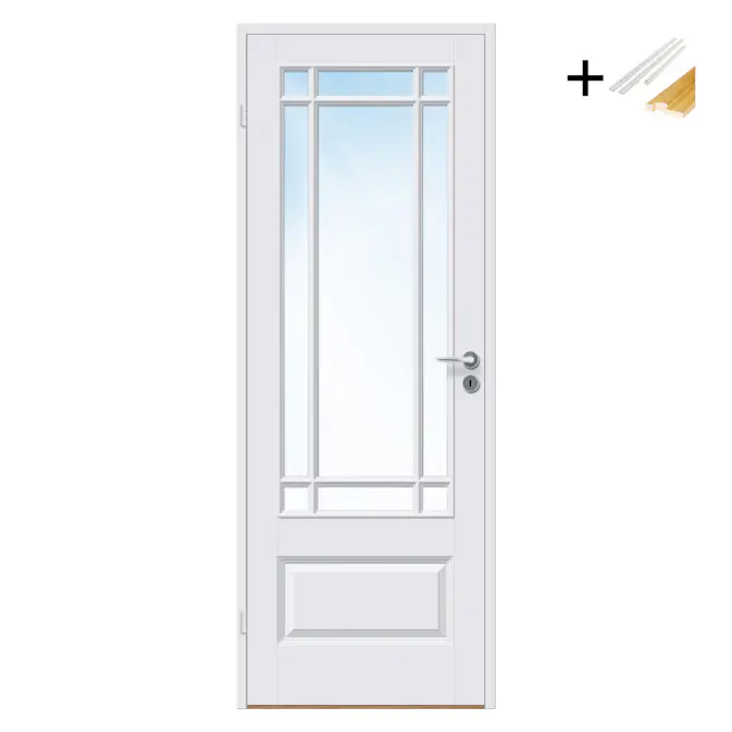 Innerdør Bygg1 Ida FW New York Hvit Klarglass med Karmsett