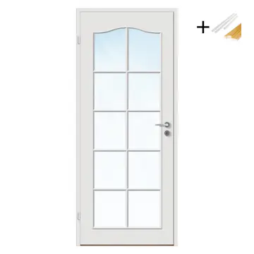 Innerdør Bygg1 Mia FW Hvit Klarglass med Karmsett