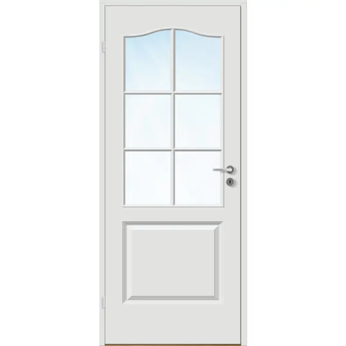 Innerdør Bygg1 Mia HW Hvit Klarglass med Karmsett