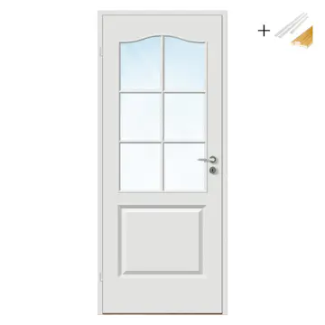 Innerdør Bygg1 Mia HW Hvit Klarglass med Karmsett