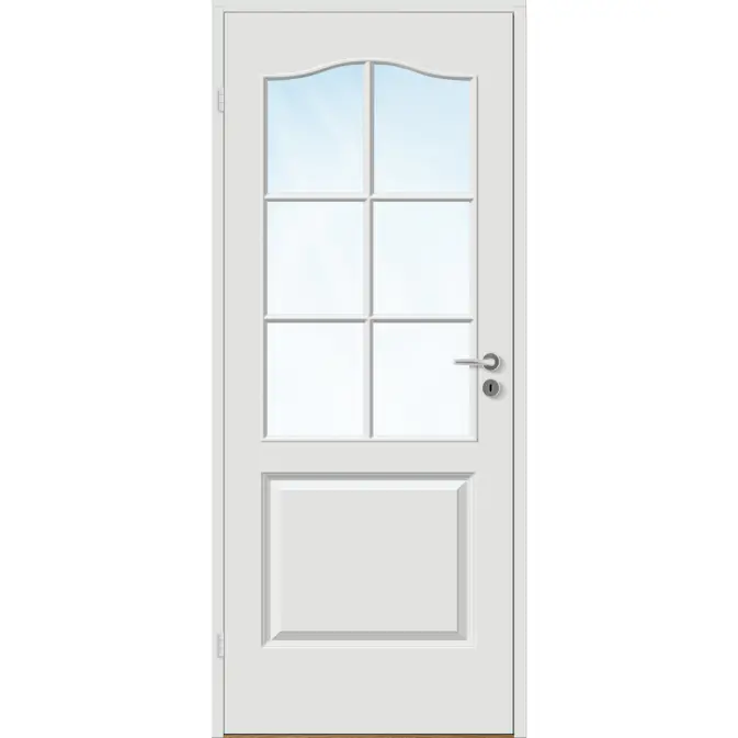 Innerdør Bygg1 Mia HW Hvit Klarglass