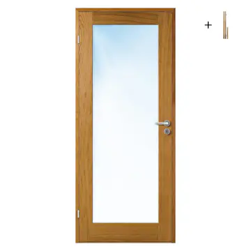 Innerdør Bygg1 Stil 1 Eik Glass med Karmsett