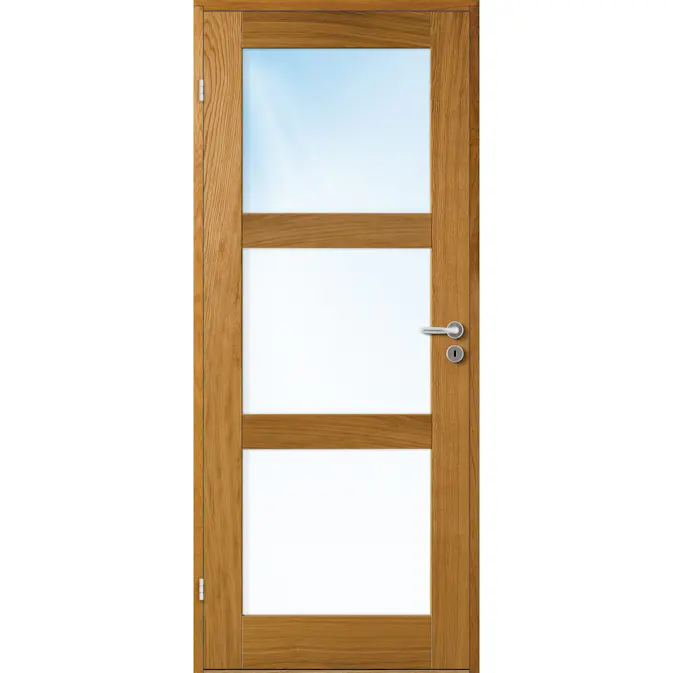 Innerdør Bygg1 Stil 3 Eik Glass
