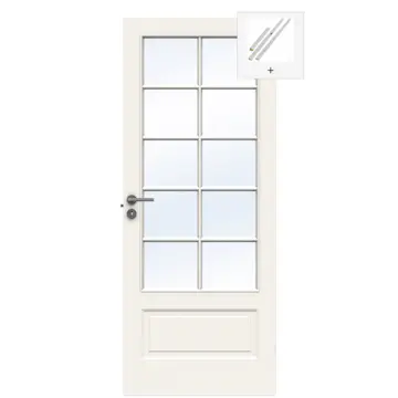Innerdør Swedoor Compact SP10 Hvit Fasettslipt Glass med Karmsett