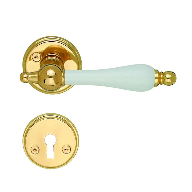 Innerdørvrider Beslagsboden B275XPNS Messingfinish/Hvit