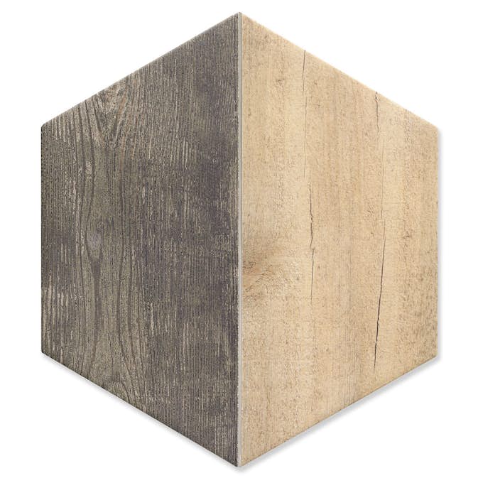 Klinker Hill Ceramic Trapez Wood Beige-Svart Matt 29x33 cm
