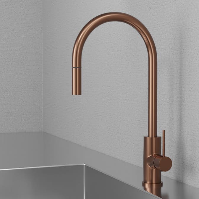 Kjøkkenbatteri Scandtap Steel Accent med Uttrekkbar Tut