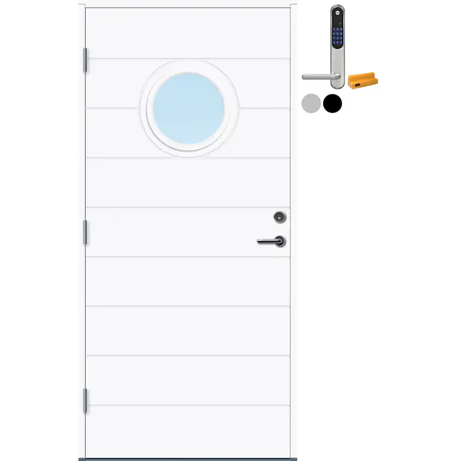 Ytterdør Bygg1 Fana Thermoisolert med Yale Doorman Classic Home