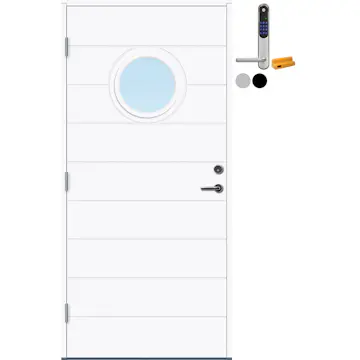 Ytterdør Bygg1 Fana Thermoisolert med Yale Doorman Classic Home