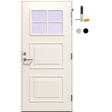 Ytterdør Gilje Dirdal Dekor Katedralglass med Yale Doorman Classic Home