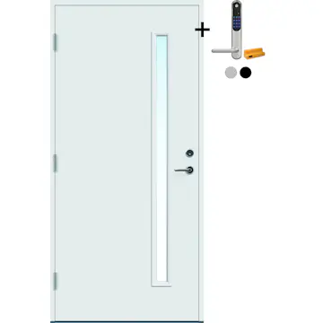 Ytterdør Bygg1 Leirvik Thermoisolert med Yale Doorman Classic Home