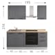 Komplett Kjøkken Mimo Furniture Liliane 195 Charcoal Matt inkl. Hvitevarer Ferdigmontert